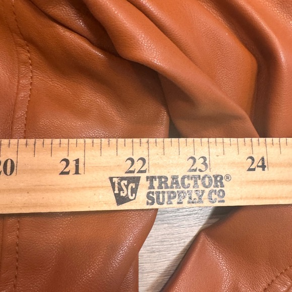 NWT Torrid Faux Leather Asymmetrical Moto Jacket Cognac Brown Size 2X 18-20 - Picture 7 of 9
